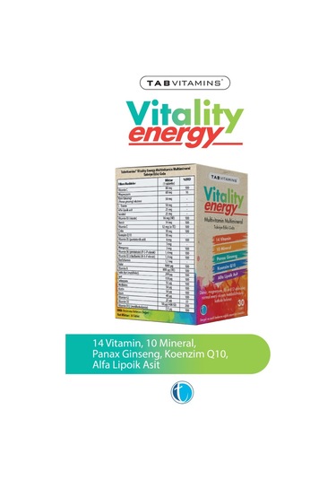 Tabvitamins Vitality Energy  30 Tablet