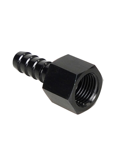 Mufunye Siyah Alüminyum 6an 3/8 İç Vida Döner Boru Ucu Bağlantısı - Düz Tip