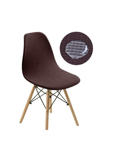 Koyu Kahve 1/2/4/6 Adet Su Geçirmez Kabuk Sandalye Kapak Elastik Kolsuz Entegre Kapaklar Yemek Sandalyesi Kapakları Ziyafet Düğün Süslemeleri 1-pcs