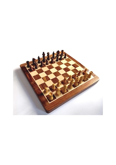 Mıknatıslı Ahşap Manyetik Satranç Takımı El Yapımı Şık Tasarım, Kaymaz Taşlar, Seyahat Ve Ev Kullanımına Uygun