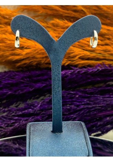 925 Ayar Gümüş Spor Düz Halka Modeli Trend Kadın Küpe Gümüş