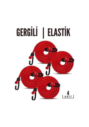 Modacar Gergili Bagaj Lastiği 2 Kancalı 4 Lü Paket