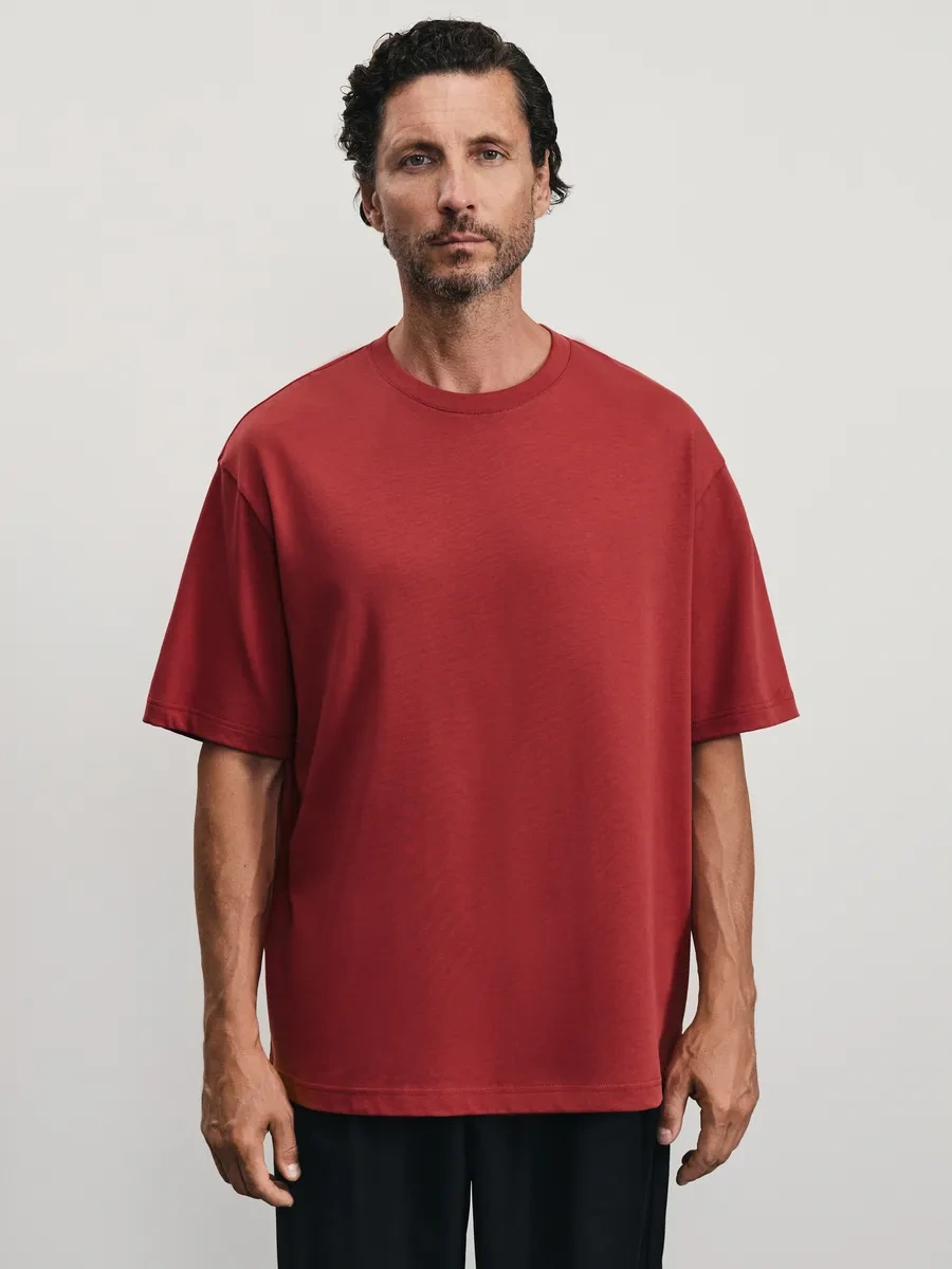 Zarına Pamuklu Temel Oversize Düz Renk Tişört 471320612 Sütlü