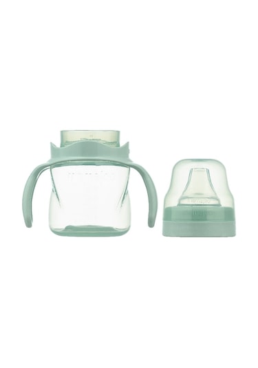 Mamajoo Kulplu Akıtmaz Eğitici Bardak Powder Green 160 ML & Anti-Kolik Yeşil