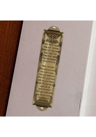 Lijinxu Mezuzah Plaket Yahudi Hediye Dekoratif Mezuza Kapak Altın