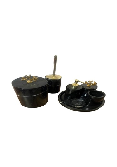 Fulla Mermer Banyo Seti Siyah 7 Li Siyah