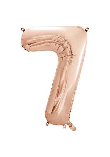 1 Adet 34 İnç 85 Cm Rose Gold Folyo Balon Helyum Balon 7 Yaş Balonu 7 Rakam Balon Rose Gold