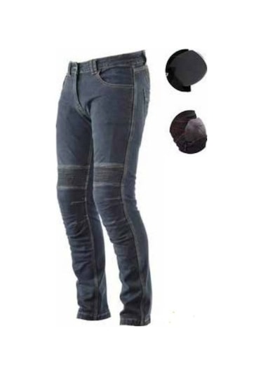 Ebakbak Likralı Esnek Kumaş Korumalı Kevlar Kot Motosiklet Pantolonu