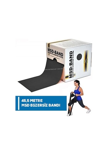 Msd Egzersiz Bandı Siyah Fizik  Egzersiz Lastiği 45.5 Mt