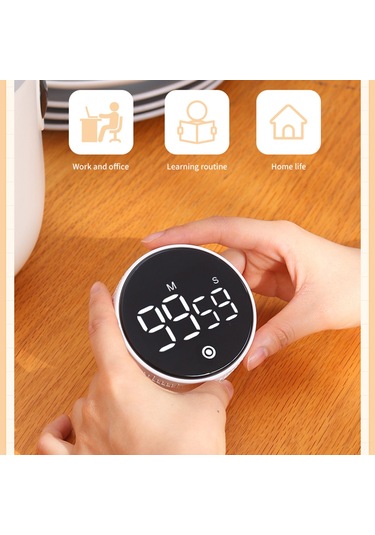 Dofolink F2 Manyetik Dönüşümlü Elektronik Zamanlayıcı: Mute/sesli, Geri/sayım, Öğrenci Alarmı, Dahili Pil, Açık Beyaz