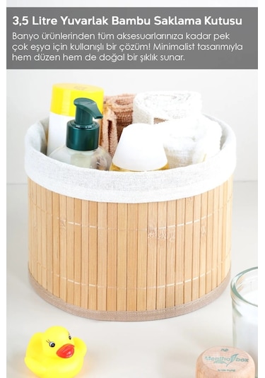 Bambu 4'lü Pinterest Stil Organizer Sepet 16572 Bambu