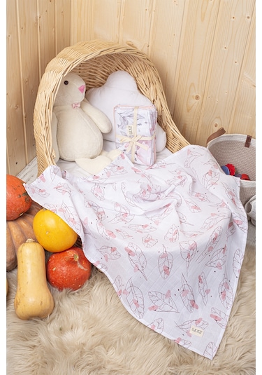 Luckka Dijital Baskılı 3'lü Müslin Örtü Seti - 75x75 Cm - Zt5000 Pembe Pembe