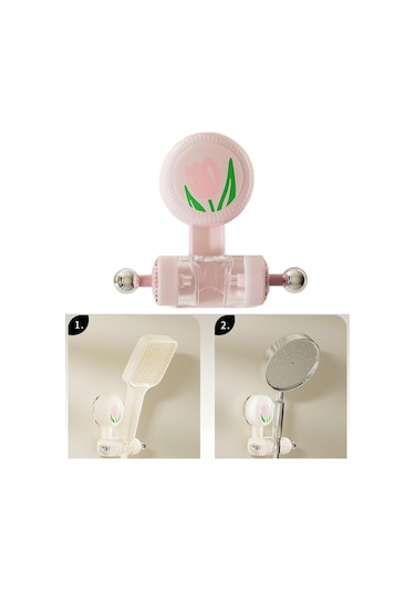 Suntek Duş Başlığı Tutucu Banyo Sprey Apartman Otel Tuvalet Pembe