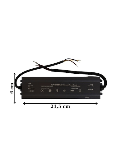 HazarLed 12 Volt 16,7 Amper Ip67 Su Geçirmez Dış Cephe Led Adaptör 200 Watt