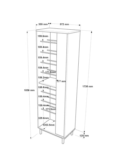 Robin Home Rio Ayakkabılık Metal Ayaklı 9 Raflı Sepet-beyaz Beyaz