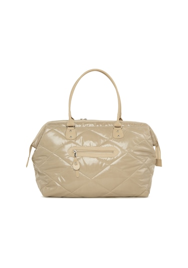 Bagmori Baby Bag Nakışlı Puf Şişme Anne Bebek Bakım Çanta Vizon