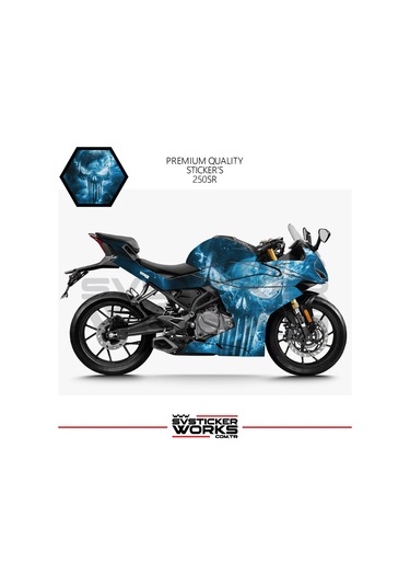 Cfmoto 250sr Sticker Kaplama Punisher Motor Kaplama Modeli Hazır Kit