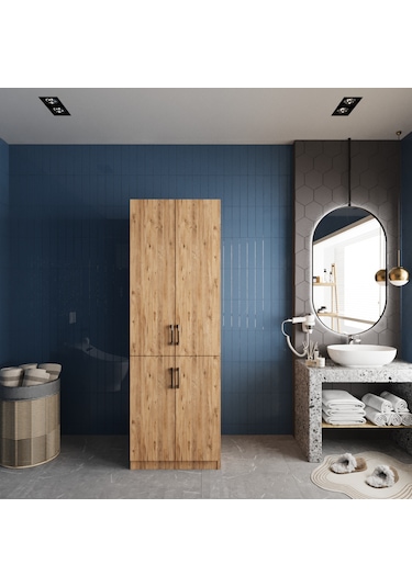 Venedik Çamaşır Ve Kurutma Makinesi Dolabı Banyo Dolabı Çam Çam