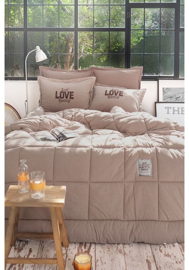 Karaca Home Motto Tek Kişilik Cotton Comfort Set Bej Bej