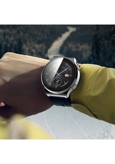 Sandwich Huawei Watch Gt 2 Pro 46mm Plated Pc Ekran Koruması - Gri + Temizleme Bezi Diğer