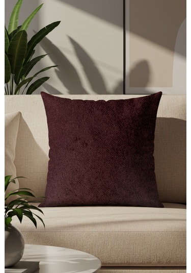 Sezyon Toya Desenli 50x50 Bordo Kırlent Kılıfı Bordo