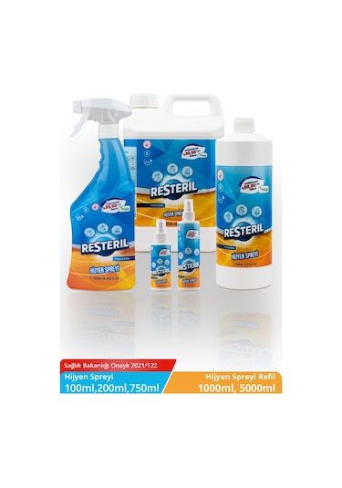 Resteril Antibakteriyel Dezenfektan Yüzey Temizleyici 5'li