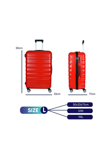Vegmann Delphin Kırmızı Büyük Boy Valiz Kırmızı