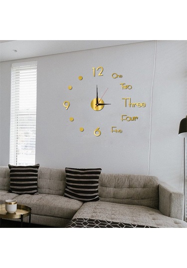 Mufunye 40cm Sessiz Akrilik Dıy Duvar Saati - Siyah, Altın, Gümüş Seçenekli - Yaratıcı Tasarım Çok Renki