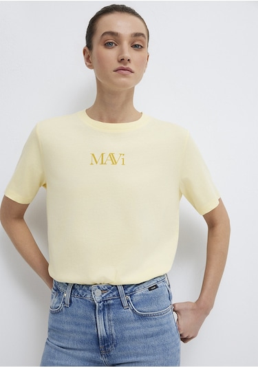 Mavi - Mavi Logo Baskılı Sarı Tişört 1611594-71305 Sarı