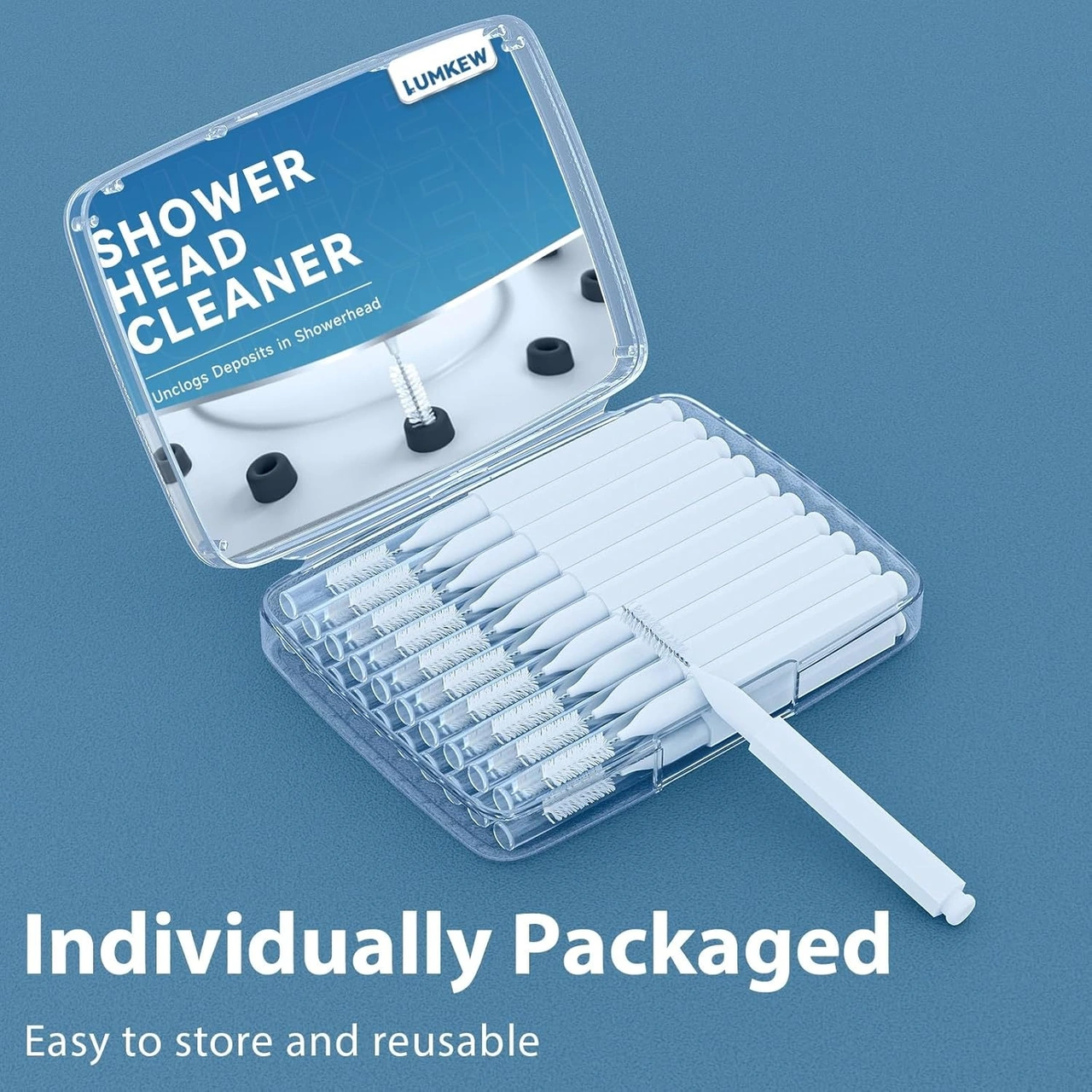Dofolink Duş Başlığı Tıkanıklık Açıcı Seti - 20 Adet Nylon Fırça İle Delik Temizliği, Anti-kayma Kolu Ve Depolama Kutusu - Banyo Temizlik Aleti Beyaz