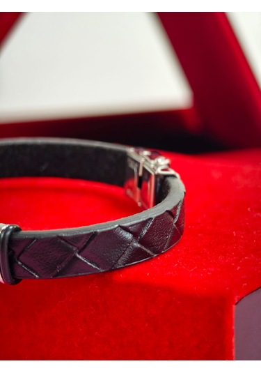 Çelik Derili Bileklik Kişiye Özel İsimli Paslanmaz Derili Çelik İsimli Bileklik 316 L Çelik Burma