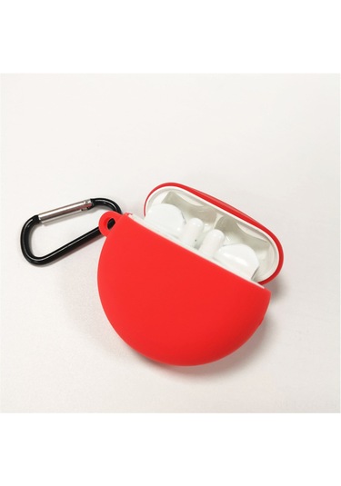 Xiyyadms Huaweı Freebuds3 İçin Kırılmaya Dayanıklı Silikon Kılıf - Kablosuz Şarj Desteği Ve Kayıp Engelleme Zinciri, Kırmızı Diğer