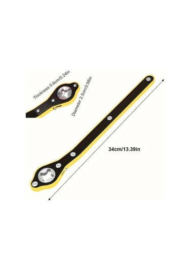 Chenkestoreone 1 Adet 360 Derece Dönen Oto Kriko Cırcır Anahtarı Ergonomik Sap Siyah Sarı