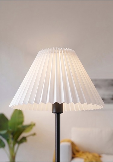 Kırma Lambader Başlığı Pileli Umbrella Kumaş Başlık Çap 36 Cm Lam11 Beyaz
