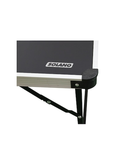 Solano Katlanır Kamp Masası Alüminyum Çerçeve Mdf Üst Tabla 48 68cm Siyah