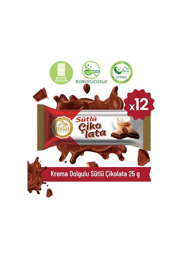 Milat Krema Dolgulu Sütlü Çikolata 12 25 G