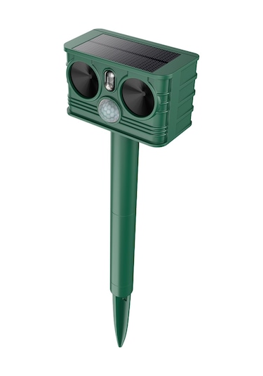 Youtek Solar Güçlü Ultrasonik Hayvan Kovucu - Lazer+led Işık+entegre Li-poly Batarya, 5 Mod, 120 Derece Geniş Açı, Ip54 Su Geçirmez, Koyu Yeşil