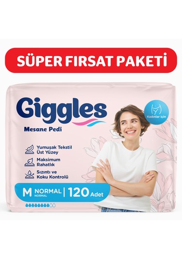 Giggles Kadın Mesane Pedi Medium Normal 120 Adet