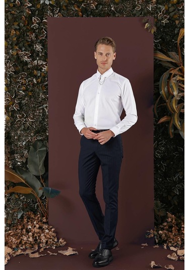 P 1134 Slim Fit Lacivert Spor Pantolon Lacivert