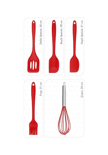 Valletta Hidalgo Isıya Dayanıklı 5 Parça Silikon Servis Set