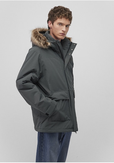 Mavi - Kapüşonlu Yeşil Parka 0110472-71598 Yeşil