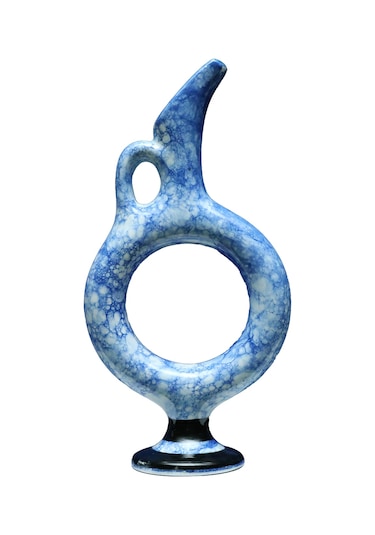 E38 El İşçiliği Halkalı Çini Vazo 30 15 Cm - 6423 Çok Renkli
