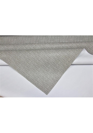 Elyaf Astarlı Silinebilir Pvc Muşamba Masa Örtüsü - Gri Keten - 141-b
