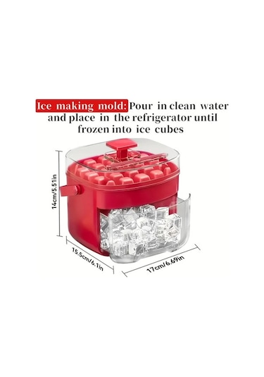 Ganzhoushop Yapım Makinesi Kırmızı-1 Kalıbı, Gıda Buz Küpü Yapma Makinası Bordo Ambition Adet Rp Bordo