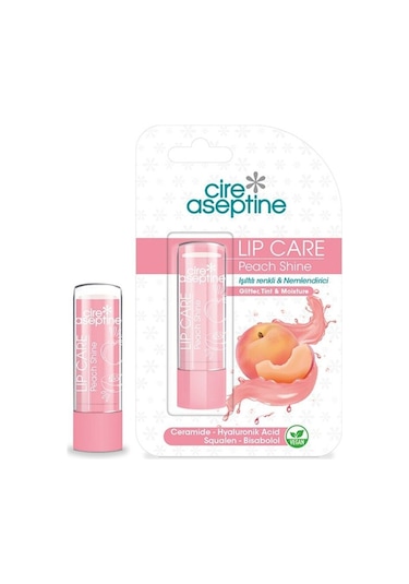 Cire Aseptin Lip Care Peach Shine Renkli Dudak Bakım Kremi 4,5 Gr