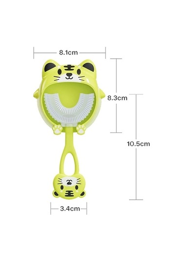 Flybuy S8 2'li Çocuk Karikatür Silikon Diş Fırçası U-şekilli 2-12 Yaş Pembe