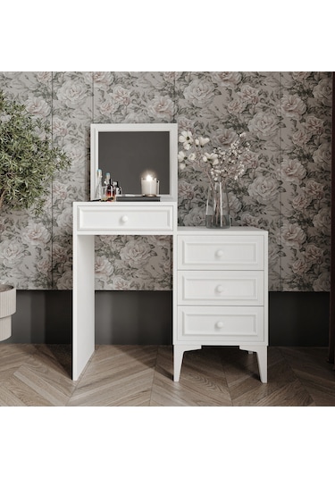 Stella Country Tarzı Aynalı Makyaj Masası - Tamamı 1. Kalite Mdf