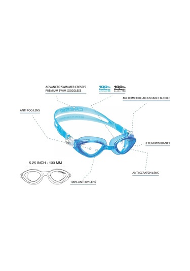 Parumarin Cressi Fox Clear / A. Marine Yüzücü Gözlüğü