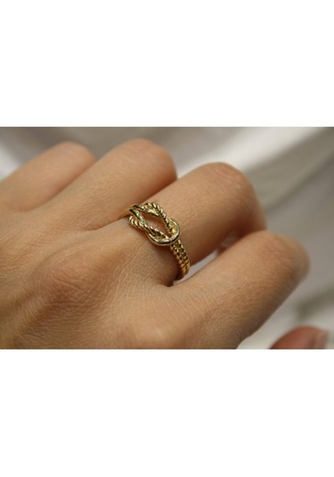 Yenigün Kuyumculuk 14 Ayar Altın Halat Bağlamalı Gündelik Yüzük Yzk23592