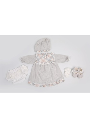 Şapka Makosen Çorap Külotlu 5'li Kız Bebek Elbise Yenidoğan Hediye Seti 12608 001